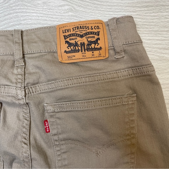Levi’s 502 Regular Taper beige Khaki Pants School Uniform Boy’s Size 10 Husky - Picture 8 of 12